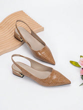 Charger l\'image dans la visionneuse de la galerie, Women's Pointed Toe Flat Back Thick Heel Shoes