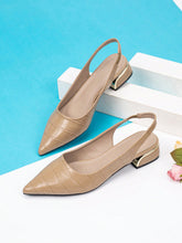 Charger l\'image dans la visionneuse de la galerie, Women's Pointed Toe Flat Back Thick Heel Shoes