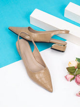 Charger l\'image dans la visionneuse de la galerie, Women's Pointed Toe Flat Back Thick Heel Shoes