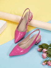 Charger l\'image dans la visionneuse de la galerie, Women's Pointed Toe Flat Back Thick Heel Shoes