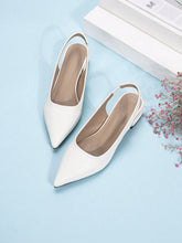 Charger l\'image dans la visionneuse de la galerie, Women's Pointed Toe Flat Back Thick Heel Shoes