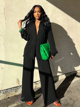 Charger l\'image dans la visionneuse de la galerie, 2pcs/Set Fashionable Pleated Shirt And Comfortable Wide Leg Pants Women's Casual Outfit