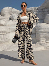 Charger l\'image dans la visionneuse de la galerie, Clasi Solid Color Button Down Long Sleeve Shirt And Wide Leg Pants