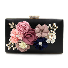 Load image into Gallery viewer, L.WEST® Women‘s Imitation Pearl / Crystal / Rhinestone / Flower Evening Bag Rhinestone Crystal Evening Bags Polyester Floral Print Light Gold / Wine / Blue