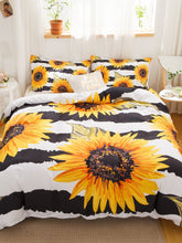 Charger l\'image dans la visionneuse de la galerie, Sunflower & Stripe Pattern Sheet Set Without Filler