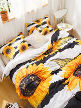 Charger l\'image dans la visionneuse de la galerie, Sunflower & Stripe Pattern Sheet Set Without Filler