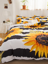 Charger l\'image dans la visionneuse de la galerie, Sunflower & Stripe Pattern Sheet Set Without Filler