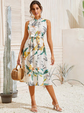 Load image into Gallery viewer, Botanical Print Self Tie Shirt Dress