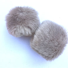 Load image into Gallery viewer, 1 pair Women Fashion Winter Warm Faux Fur Elastic Wrist Slap On Cuffs Ladies Solid Color Arm Warmer Plush Wrist Protector
