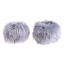 Load image into Gallery viewer, 1 pair Women Fashion Winter Warm Faux Fur Elastic Wrist Slap On Cuffs Ladies Solid Color Arm Warmer Plush Wrist Protector