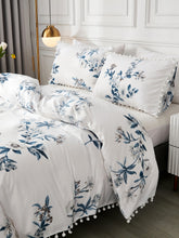 Charger l\'image dans la visionneuse de la galerie, Pom Pom Decor Flower Print Duvet Cover Set Without Filler