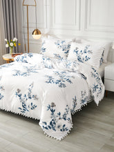 Charger l\'image dans la visionneuse de la galerie, Pom Pom Decor Flower Print Duvet Cover Set Without Filler