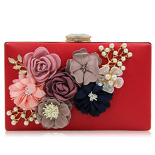 Load image into Gallery viewer, L.WEST® Women‘s Imitation Pearl / Crystal / Rhinestone / Flower Evening Bag Rhinestone Crystal Evening Bags Polyester Floral Print Light Gold / Wine / Blue