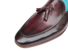 Load image into Gallery viewer, Paul Parkman Men&#39;s Tassel Loafer Black &amp; Purple Shoes (ID#049-BLK-PURP)