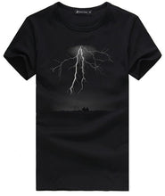 Load image into Gallery viewer, Pioneer Camp Lightning Printed T-Shirt Men Black T Shirt Mens Fashion men T Shirts Casual brand Clothing Cotton 3D Tshirt 405043