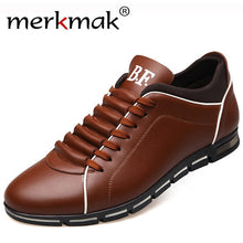 Charger l\'image dans la visionneuse de la galerie, Merkmak Big Size 38-48 Men Casual Shoes Fashion Leather Shoes