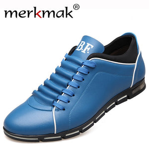 Merkmak Big Size 38-48 Men Casual Shoes Fashion Leather Shoes