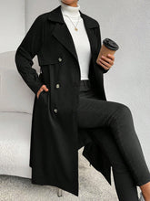 Load image into Gallery viewer, Essnce Lapel Neck Raglan Sleeve Double Breasted Belted Trench Coat