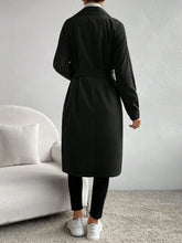 Load image into Gallery viewer, Essnce Lapel Neck Raglan Sleeve Double Breasted Belted Trench Coat