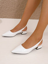 Load image into Gallery viewer, Women&#39;s Pointed Toe Flat Back Thick Heel Shoes