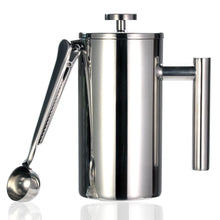 Charger l\&#39;image dans la visionneuse de la galerie, Best French Press Coffee Maker - Double Wall 304 Stainless Steel - Keeps Brewed Coffee or Tea Hot-3 size with sealing clip/Spoon