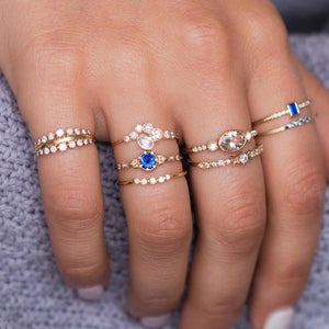 Vintage Knuckle Ring Sets For Women Boho Crystal Stone Geometric Figure Rings Female Bohemian 2021 Jewelry Gift