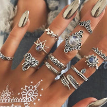 Load image into Gallery viewer, Vintage Knuckle Ring Sets For Women Boho Crystal Stone Geometric Figure Rings Female Bohemian 2021 Jewelry Gift