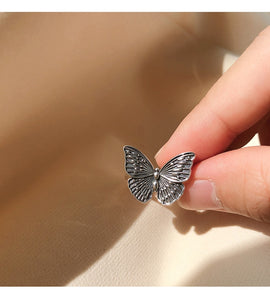 XIYANIKE Silver Color  Open Adjustable Ring Retro Simple Butterfly Ring Fashion Trend Handmade Ring For Women