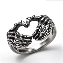 Load image into Gallery viewer, Love Gesture Retro Ring Skull Hand Combination Love Ring
