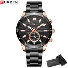Charger l\'image dans la visionneuse de la galerie, CURREN Men's Fashion Sports Waterproof Stainless Steel Luminous Quartz Watch Classic Business Casual Date Watch reloj hombre