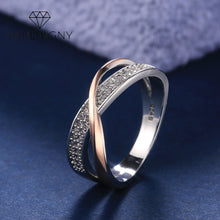 Load image into Gallery viewer, Newest Fresh Two Tone X Shape Cross Ring for Women Wedding Trendy Jewelry Dazzling CZ Stone Large Modern AnillModern Rings