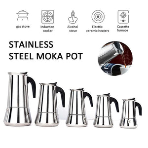 2/4/6/9/12 Cups Stainless Steel Italian Top Moka Espresso Cafeteira Expresso