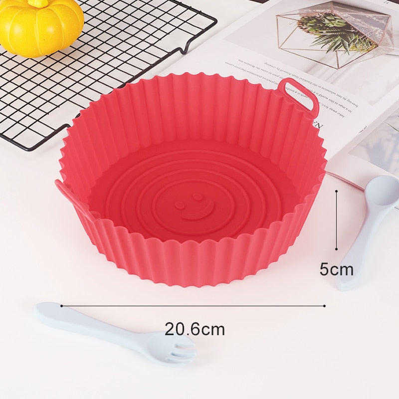 20cm Air Fryers Oven Baking Tray Fried Chicken Basket Mat AirFryer Silicone