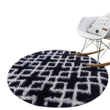 Load image into Gallery viewer, Bedroom striped round silk carpet Nordic minimalist living room sofa plush mat home hanging basket plush mat