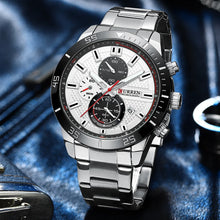 Charger l\'image dans la visionneuse de la galerie, CURREN Men's Fashion Sports Waterproof Stainless Steel Luminous Quartz Watch Classic Business Casual Date Watch reloj hombre
