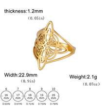 Load image into Gallery viewer, Witch Knot Stainless Steel Ring Wiccan Cross Celtics Knot Women Rings Witchcraft Good Luck Protection Amulet New Year 2023 Gifts