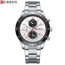 Charger l\'image dans la visionneuse de la galerie, CURREN Men's Fashion Sports Waterproof Stainless Steel Luminous Quartz Watch Classic Business Casual Date Watch reloj hombre