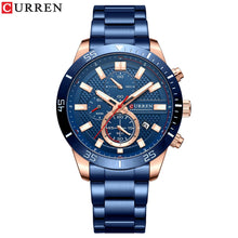 Charger l\'image dans la visionneuse de la galerie, CURREN Men's Fashion Sports Waterproof Stainless Steel Luminous Quartz Watch Classic Business Casual Date Watch reloj hombre