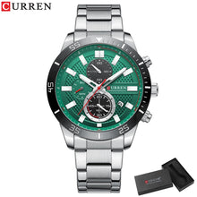 Charger l\'image dans la visionneuse de la galerie, CURREN Men's Fashion Sports Waterproof Stainless Steel Luminous Quartz Watch Classic Business Casual Date Watch reloj hombre