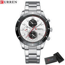 Charger l\'image dans la visionneuse de la galerie, CURREN Men's Fashion Sports Waterproof Stainless Steel Luminous Quartz Watch Classic Business Casual Date Watch reloj hombre