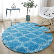 Load image into Gallery viewer, Bedroom striped round silk carpet Nordic minimalist living room sofa plush mat home hanging basket plush mat