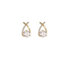 Load image into Gallery viewer, SKEDS Fashion Cross Stud Earrings For Women Girls Korean Style Elegant Crystal Jewelry Ear Rings Fishtail Lady Earrings Gift