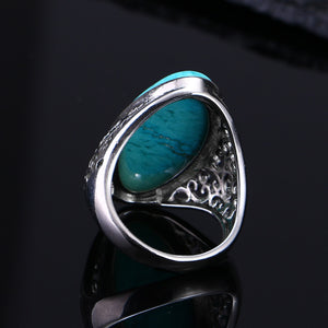 Women's Ring Silver Ring Fine Jewelry Vintage Turquoise Hollow Elegant Ring