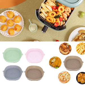 2pcs Silicone Air Fryers Oven Baking Tray Pizza Fried Chicken Airfryer