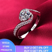 Load image into Gallery viewer, Never Fade Luxury Original Rings For Women Engagement Gift Proposal Jewelry Bride Wedding Bands Allergy Free (Sent Earrings)