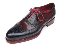 Load image into Gallery viewer, Paul Parkman Men&#39;s Triple Leather Sole Wingtip Brogues Navy &amp; Red (ID#027-TRP-NVYBRD)