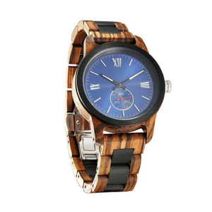 Men's Handcrafted Engraving Zebra Ebony Wood Watch - Best Gift Idea!