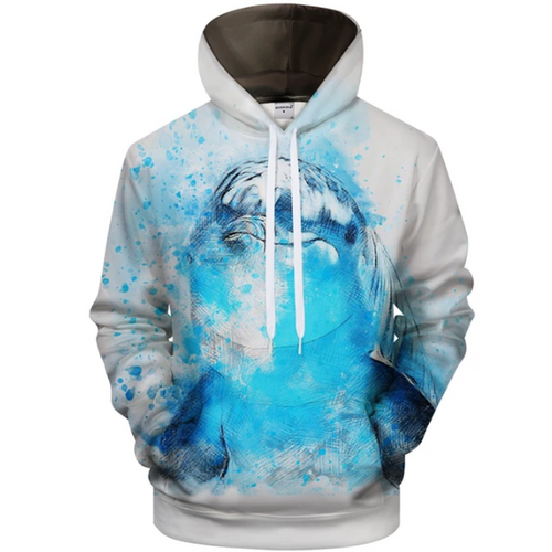 Blue Bubbles Dolphin 3D Sweatshirt Hoodie Pullover