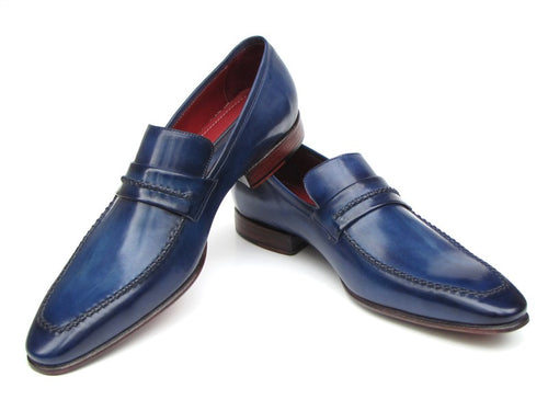 Paul Parkman Men's Loafer Shoes Navy  (ID#068-BLU)