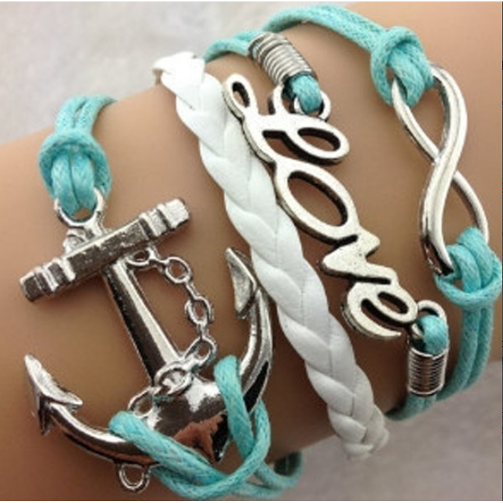 Anchor Love Infinity Bracelet ( (Ships From USA)